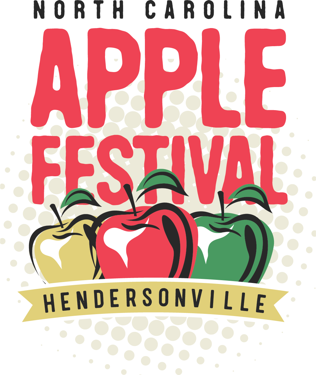 The official logo of the NC Apple Festival 2025, welcoming visitors to a weekend of community and celebration in Hendersonville.