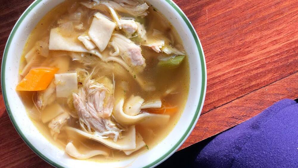 A steaming bowl of Swamp Rabbit Cafe’s comforting soup — a perfect winter warmer in Greenville.